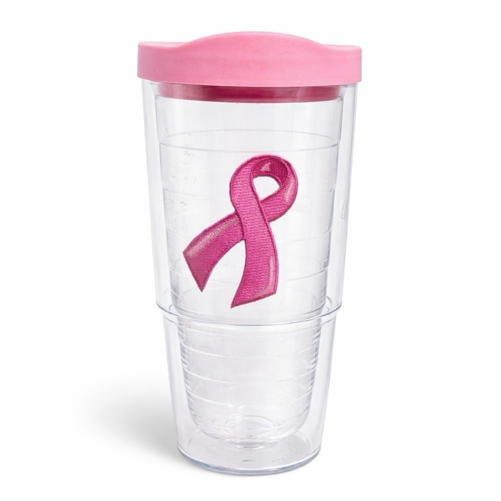 Tervis Breast Cancer Awareness Pink Ribbon 24oz Tumbler Travel Lid Insulated USA